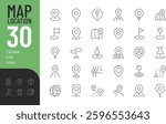 
Map Location Line Editable Icons set. Vector illustration in modern thin line style of place mark related  icons: pin, flag, direction, and more.
