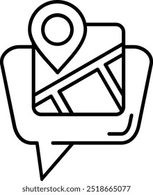 Localização do mapa Vetor de linha Ícone Design
