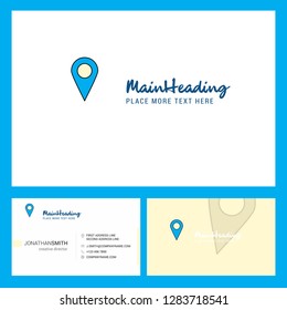 Map location  Logo design with Tagline & Front and Back Busienss Card Template. Vector Creative Design