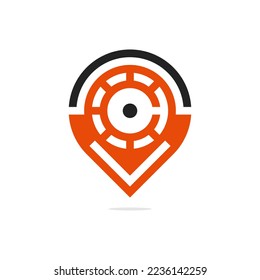 map location logo vector design, abstract art