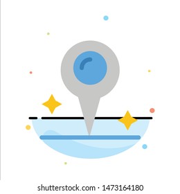 Map, Location, Marker Abstract Flat Color Icon Template