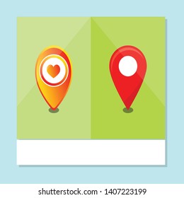 Map location marker icon illustration