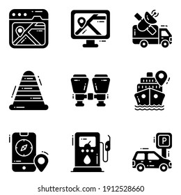 Map Location Marker Icon Set Road Stock Vector (Royalty Free ...