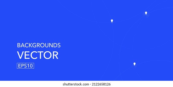 Map location marker and location pin or navigation icon marker on blue background with search concept, 3D,GPS.Navigator. 