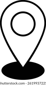 Map location marker pin symbol.
