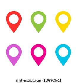 map location marker set isolated vector