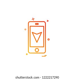 map location mobile navigation icon vector design