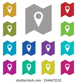 Map, location multi color icon. Simple glyph, flat vector of location icons for ui and ux, website or mobile application
