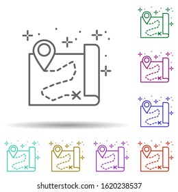 Map, location in multi color style icon. Simple thin line, outline vector of geography icons for ui and ux, website or mobile application