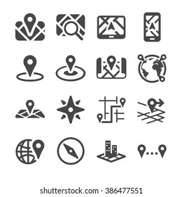 Map Location And Navigation Icons. Included The Icons As Navigator, Direction, Transport, Location, Mobile App, Shortcut And More.