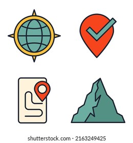 Map location and navigation set icon symbol template for graphic and web design collection logo vector illustration