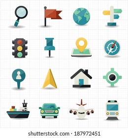 Map and location navigator icons