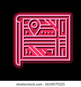 map location neon light sign vector. map location illustration