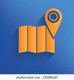 Map location on blue background
