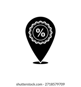 Map Location Pin Black and White Navigation or Store Marker Icon