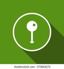 map location pin flat icon with long shadow. vector illustration