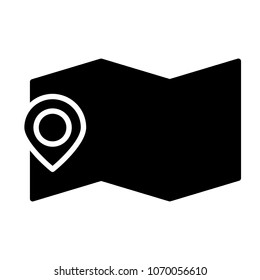 Map Location with Pin Icon.  96x96 for Web Graphics and Apps.  Simple Minimal Pictogram. Vector