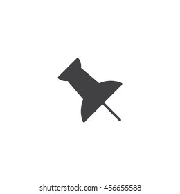 map location pin icon or button in flat style with long shadow, isolated vector illustration on white transparent background