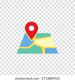 Icono de pin de ubicación de mapa. Navegación GPS, viaje, marcador de destino y Vector de búsqueda de rutas