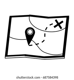 map with location pin icon image 