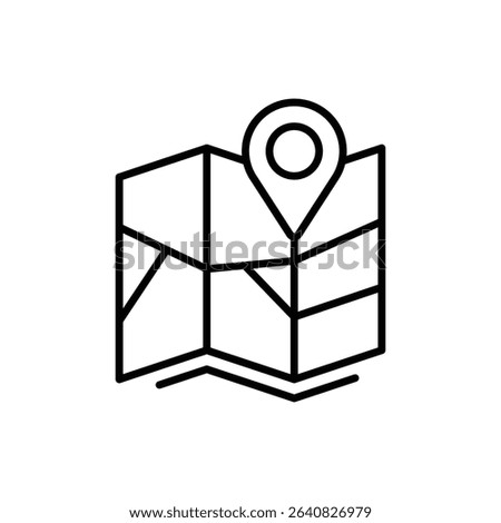 Map Location Pin Icon Outline Thin Line Symbol for Navigation and Travel Interface