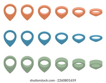 Conjunto de iconos de la ubicación de mapas