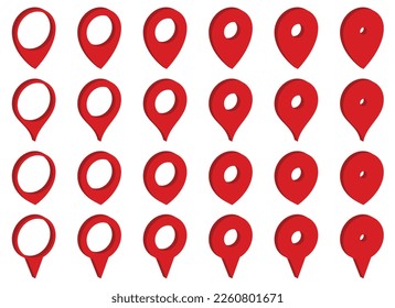 Map location pin icon set vector illustration