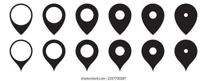 Map location pin icon set vector illustration