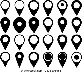 Coleção de ícones de localização do mapa para navegação e marcação GPS