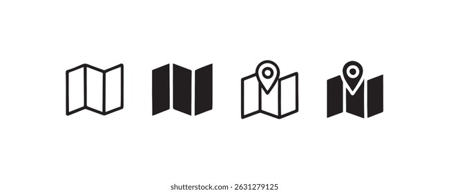 Iconos de pin de mapa y ubicación en el Vector de estilo Vector
