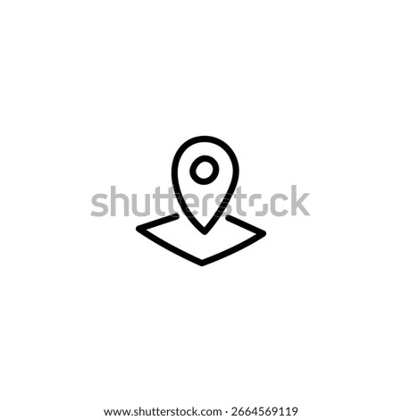 Map Location Pin Line Art Icon – Hand-Drawn GPS, Delivery Destination Outline Vector