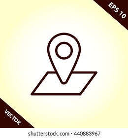  map location pin line icon