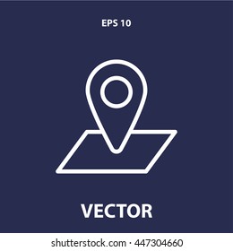  map location pin line icon
