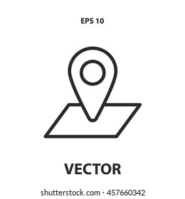  map location pin line icon