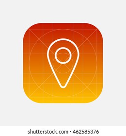  map location pin line icon