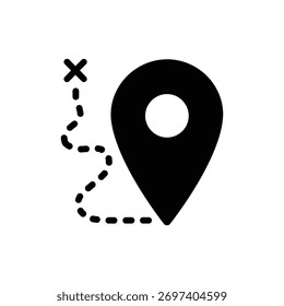 Map Location Pin Navigation Silhouette Icon