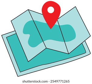 Kartenposition Pin Aufkleber Illustration