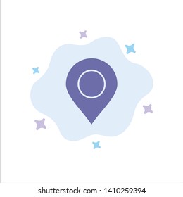 Map, Location, Pin, World Blue Icon on Abstract Cloud Background