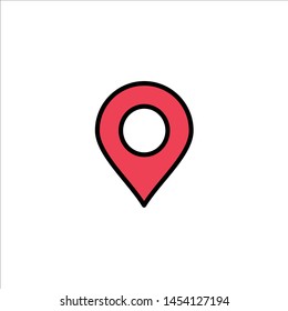 Map, Location, Pin, World Business Logo Template. Flat Color