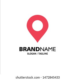 Map, Location, Pin, World Business Logo Template. Flat Color