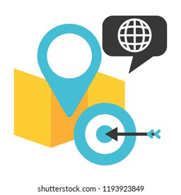 map location pin world target