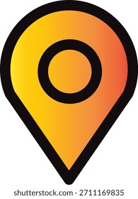 Alfiler de ubicación del mapa con gradiente amarillo-naranja. Representa los marcadores de GPS, navegación, viajes y mapas.