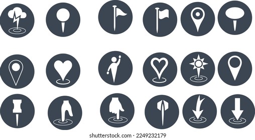 Map Location Pins Icon Set vector design
