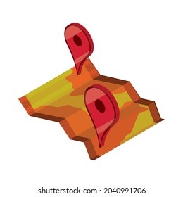 map with location pins tracking icon