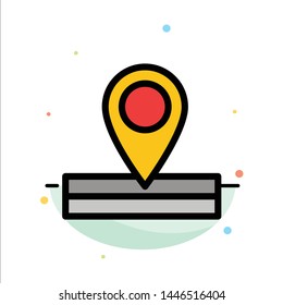 Map, Location, Place Abstract Flat Color Icon Template