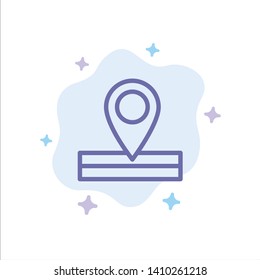 Map, Location, Place Blue Icon on Abstract Cloud Background