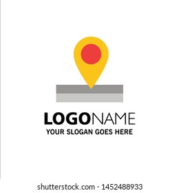 Map, Location, Place Business Logo Template. Flat Color