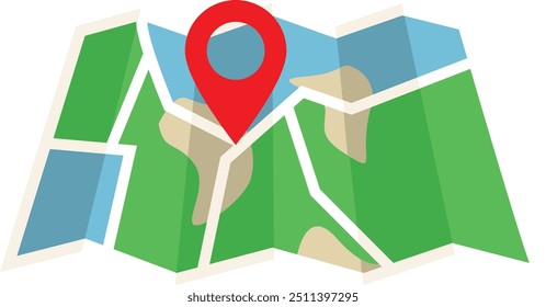 Map with Location Point, GPS navigation icon, Location tracking on Map, Navigation icon in map, City GPS Map icon with Pin, GPS Location direction