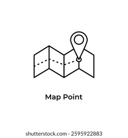 Map location point line icon design. Illustration design map location with route and pins