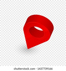 Map location pointer 3d arrow. Navigation icon for web, banner, logo or badge. 3d style. Vector illustration.